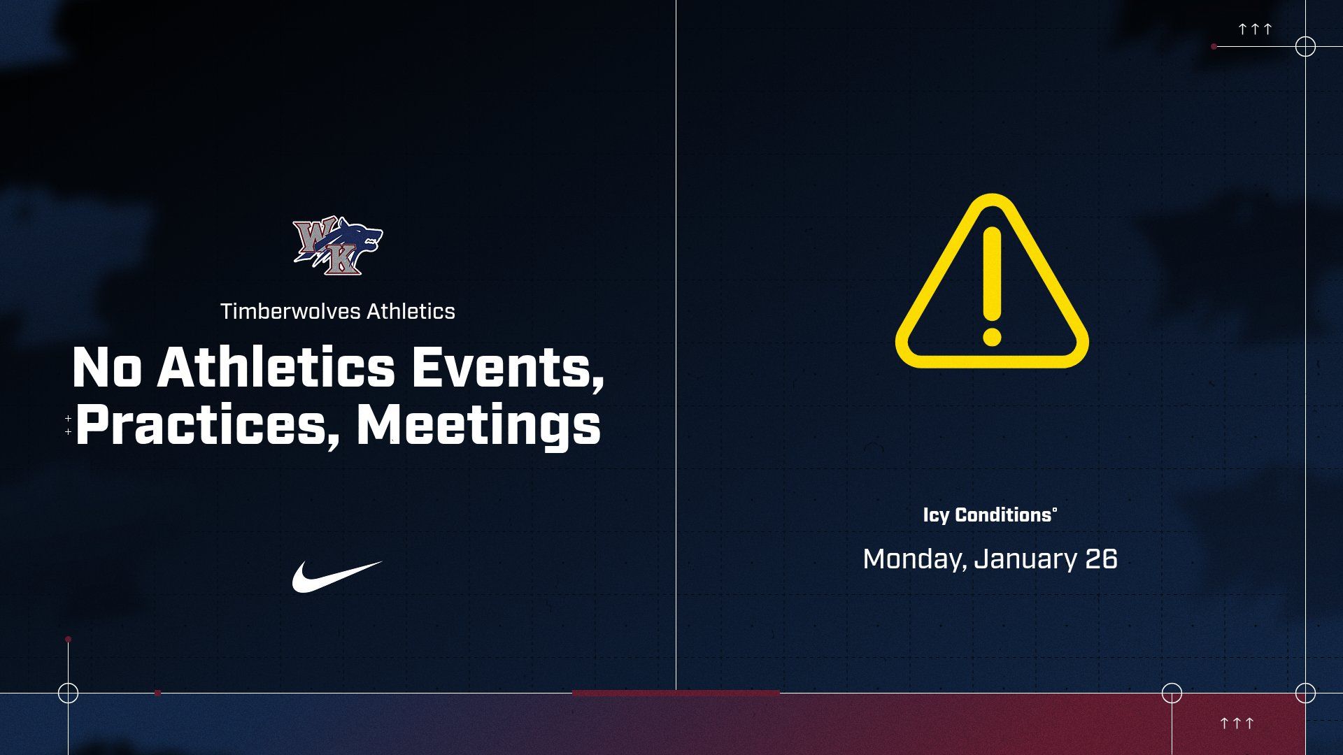 No Athletics Events Practices Meetings Landscape